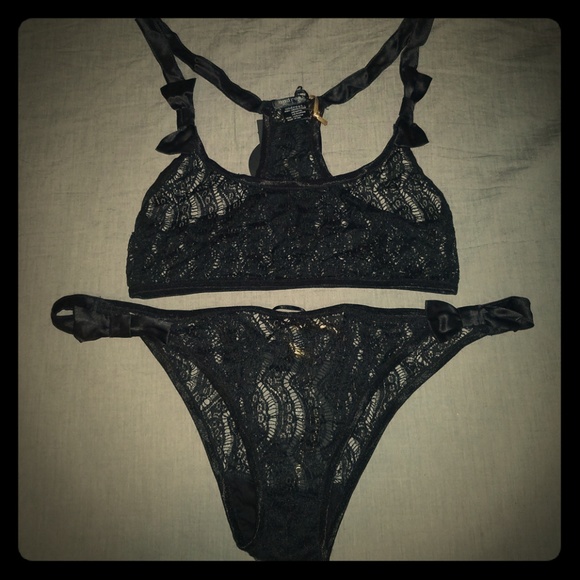NWT Lace and Silk Bralette and Panty Set - Picture 1 of 8